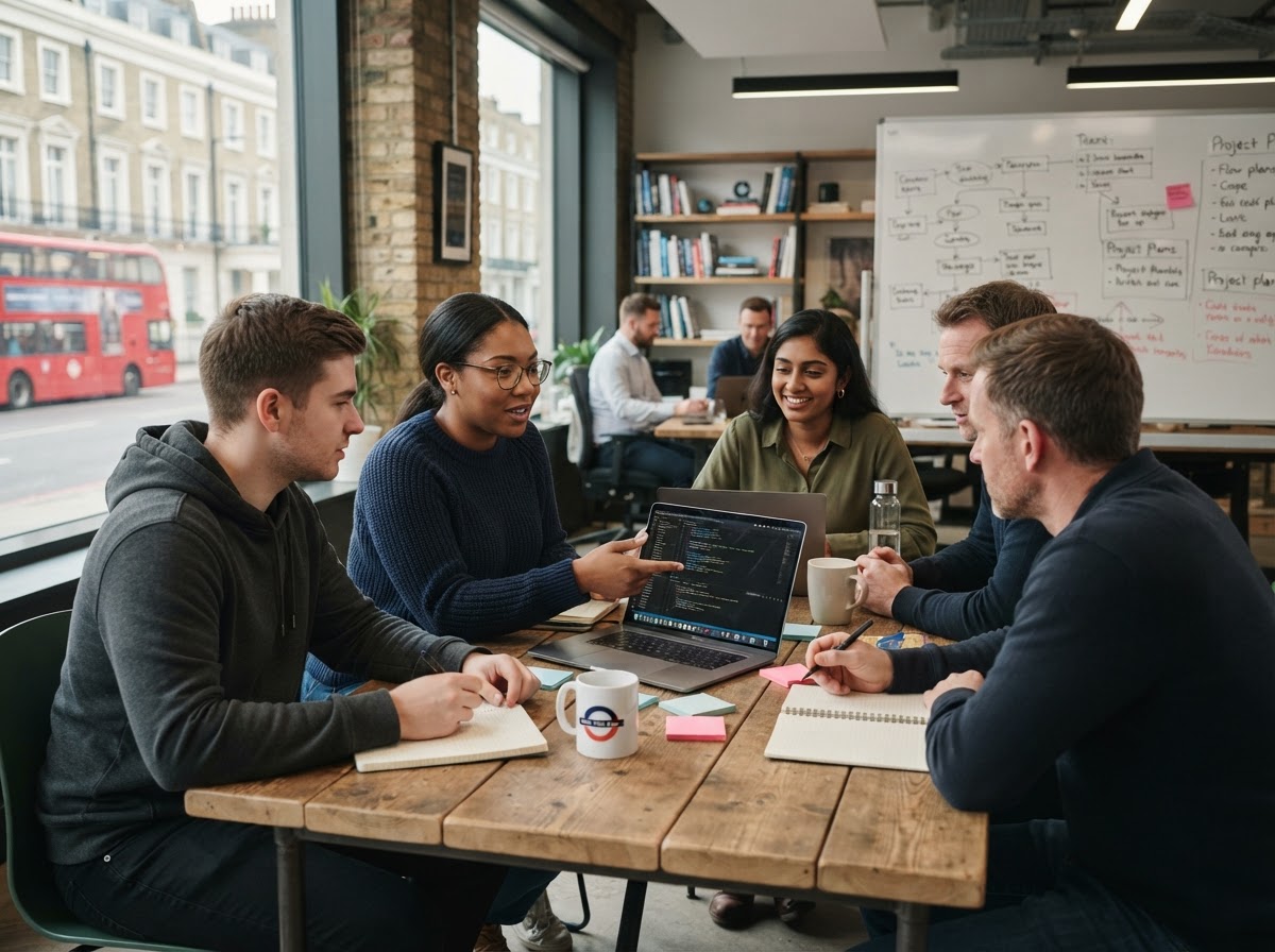 TopBitSchool analysts reviewing predictive model outputs